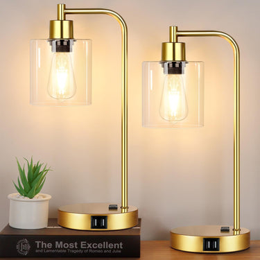 Industrial Touch Control Table Lamps Set of 2